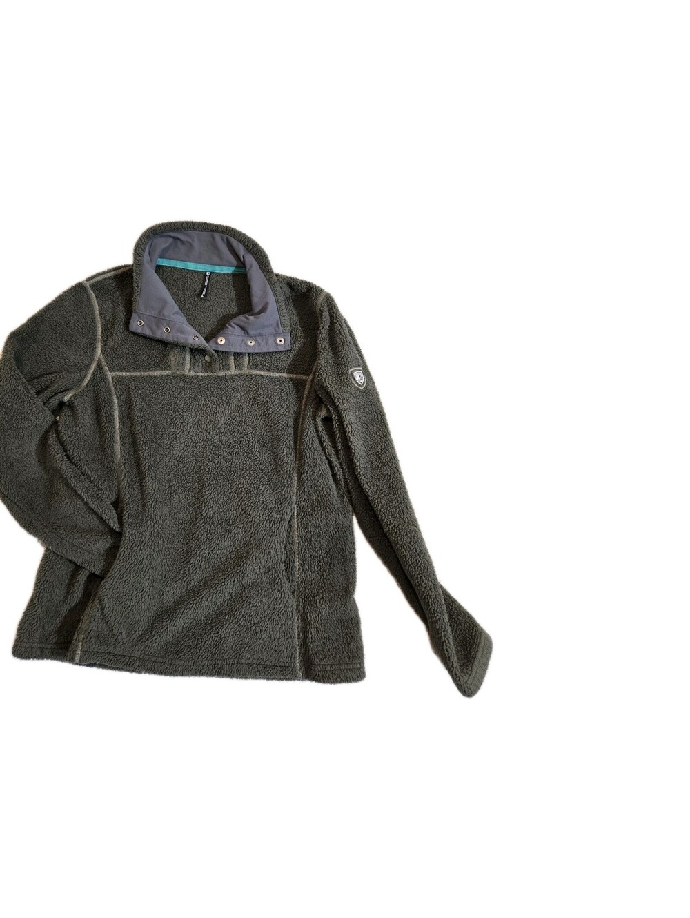 KUHL Avalon Women's Fleece Quarter Snap Green Size Large Gorpcore Hiking